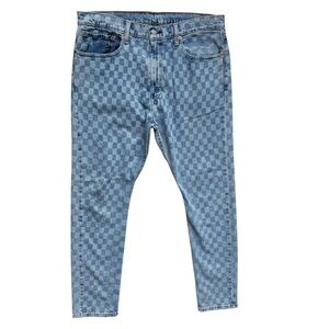 Levis 512 Checkered Plaid Denim Men’s Jeans 36 x 30